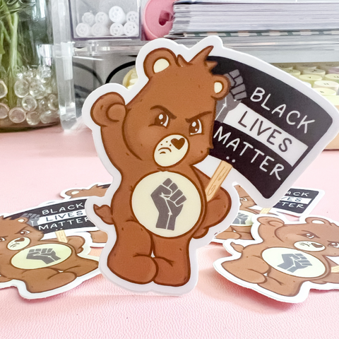 BLM Protesting Bear Sticker