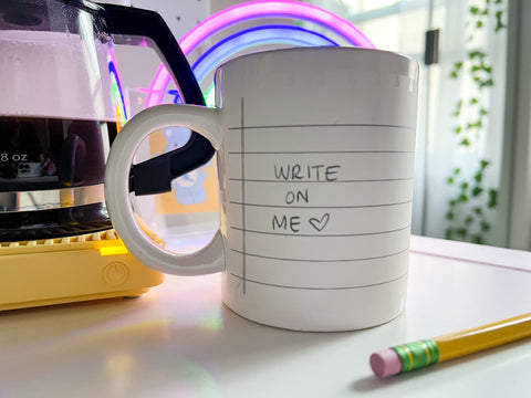 Personalized Notepad Mug | Write Text On The Mug & Erase it